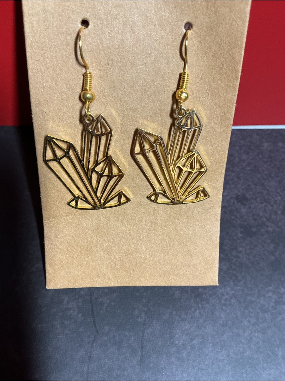 Gold Tone Crystals Earrings